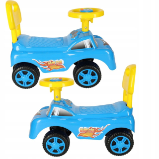 Usmievavá tlačné auto s modrým klaksónom
